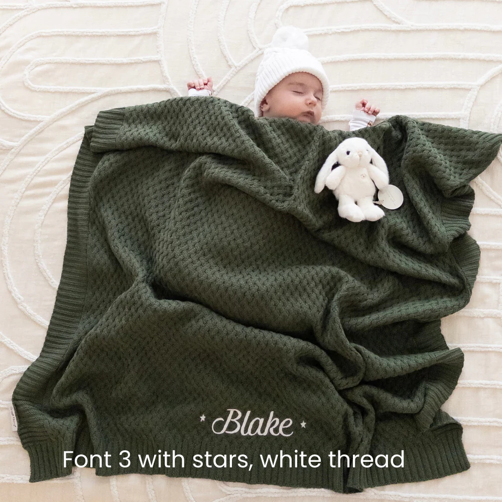 Snuggle Hunny Personalised Baby Blanket | Olive - Image 3