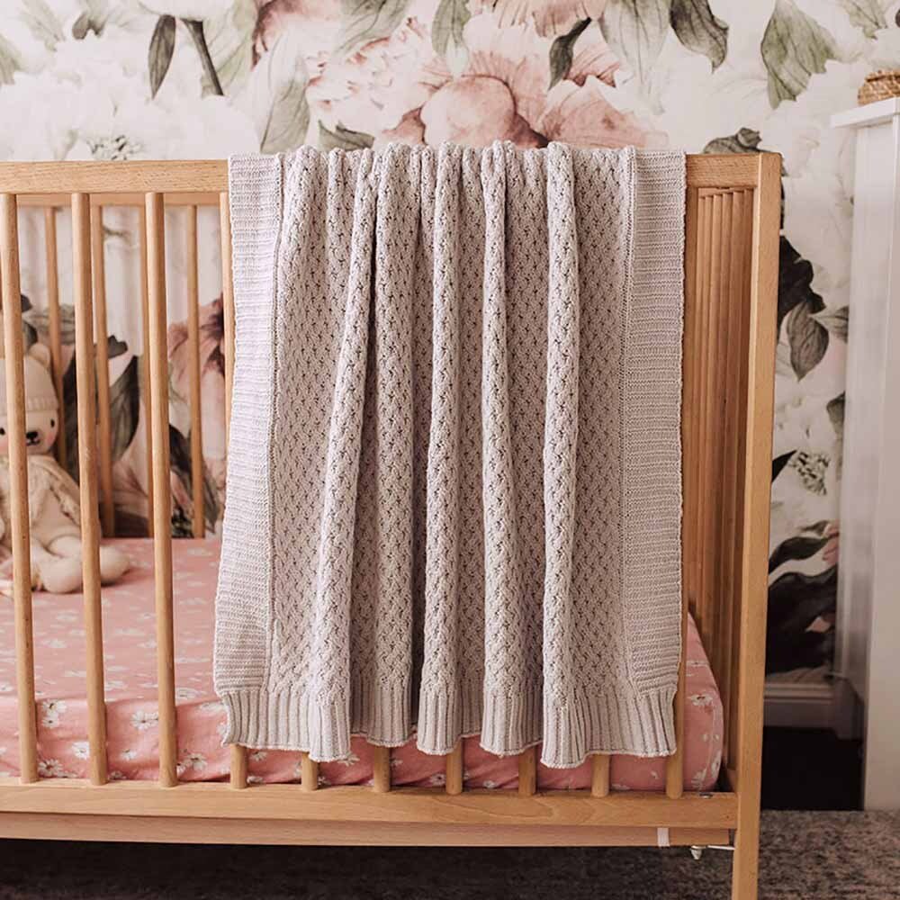 Snuggle Hunny - Personalised Knit Blanket | Warm Grey - Image 5
