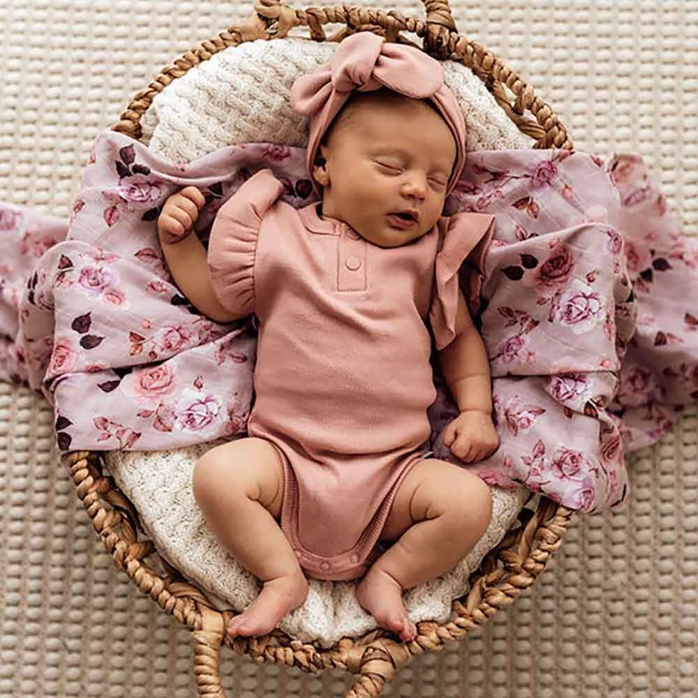 Snuggle Hunny Short Sleeve Bodysuit | Rose - Image 3