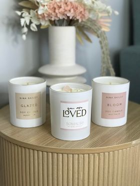 You Are Loved Crystal Soy Candle - Marshmallow & Musk - Image 4